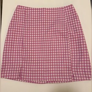 Pink and white plaid school girl skirt Love On a Hanger